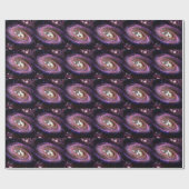 Galaxy Space Cats Wrapping Paper Geschenkpapier (Flach)