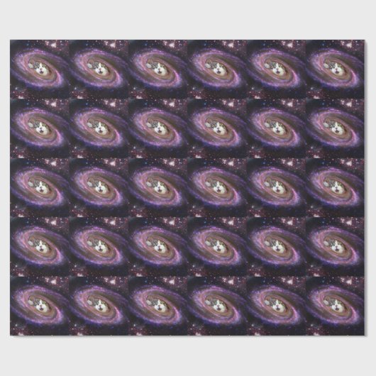 Galaxy Space Cats Wrapping Paper Geschenkpapier (Flach)