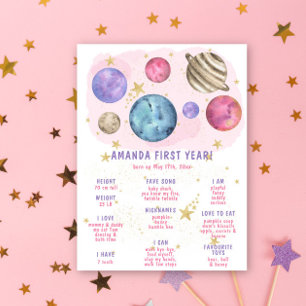 Galaxy Space Erste Geburtstagsfeier Meilenstein Ge Poster