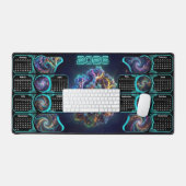 Galaxy Space Fractal Art Desk Pad - 2026 Calendar Schreibtischunterlage (Tastatur & Maus)