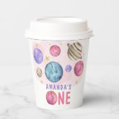 Galaxy Space Girl Geburtstagsparty Pappbecher (Vorderseite)