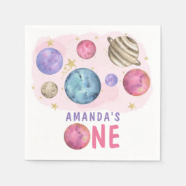 Galaxy Space Girl Geburtstagsparty Serviette