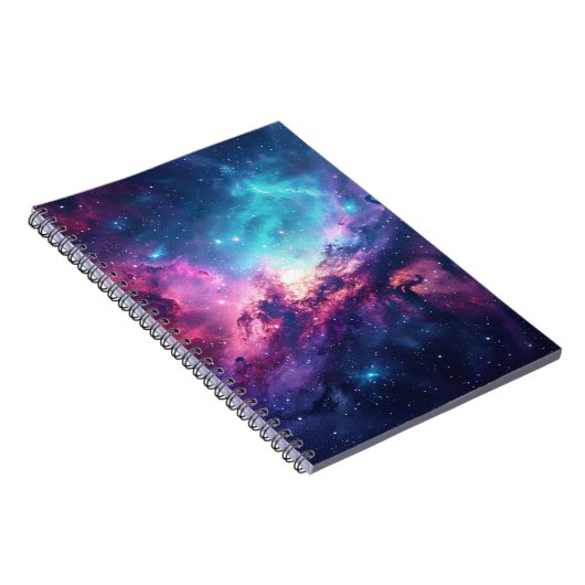 Galaxy Space Glitzer Nebel lila rosa Universum Notizblock (Rechte Seite)