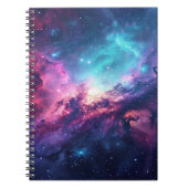 Galaxy Space Glitzer Nebel lila rosa Universum Notizblock (Vorderseite)