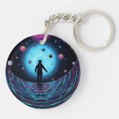 Galaxy Space Keychain | Cosmic Universe Art Keycha Schlüsselanhänger (Rückseite)
