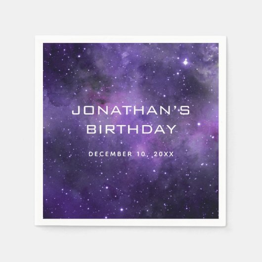 Galaxy Space Kids Birthday. Astronomy Cosmic Party Serviette (Vorderseite)