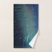 Galaxy Space Nebula Night Sky Green Personalisiert Badhandtuch Set (Handtuch)