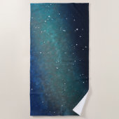 Galaxy Space Nebula Night Sky Green Strandtuch (Vorderseite)