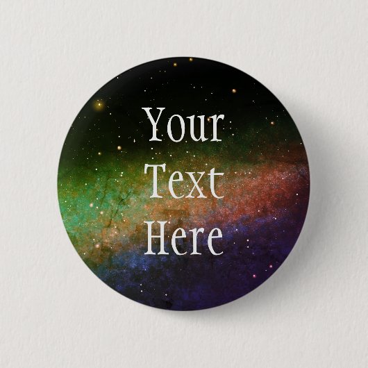 Galaxy Space Nebula Night Sky Personalisiert Orang Button (Vorderseite)