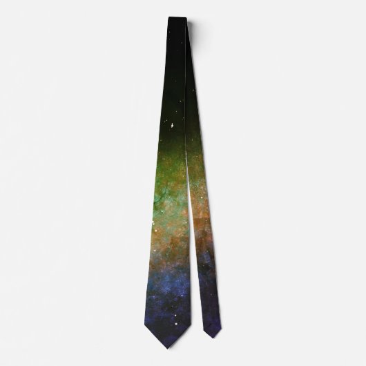 Galaxy Space Nebula Night Sky Red Orange Green Krawatte (Vorderseite)