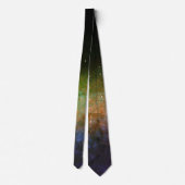 Galaxy Space Nebula Night Sky Red Orange Green Krawatte (Rückseite)