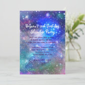 Galaxy Space Party Kosmische Geburtstagseinladunge Einladung (Stehend Vorderseite)