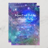 Galaxy Space Party Kosmische Geburtstagseinladunge Einladung (Vorne/Hinten)
