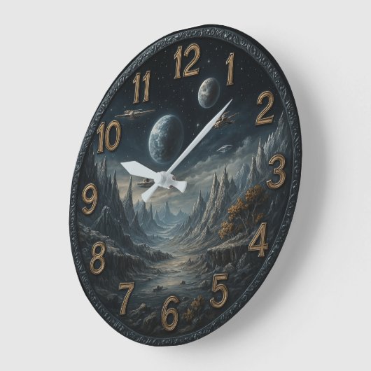 Galaxy Space retro Große Wanduhr (Winkel)