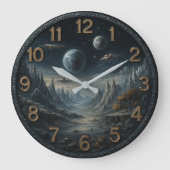 Galaxy Space retro Große Wanduhr (Vorderseite)