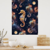 Galaxy Space Seepferd Poster (Küche)