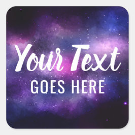 Galaxy Space Stars Ultra-Violet-Lila Nebel Quadratischer Aufkleber