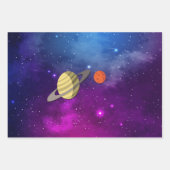 Galaxy Space ThemenGeburtstagsparty Geschenkpapier Set (Vorderseite 3)