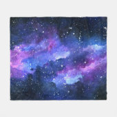Galaxy Space Universe Wasserfarbe Lila Fleecedecke (Vorderseite (Horizontal))
