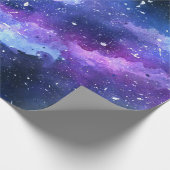 Galaxy Space Universe Wasserfarbe Lila Geschenkpapier (Ecke)