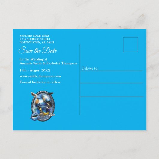 Galaxy Space Visitors Ankündigungspostkarte (Rückseite)