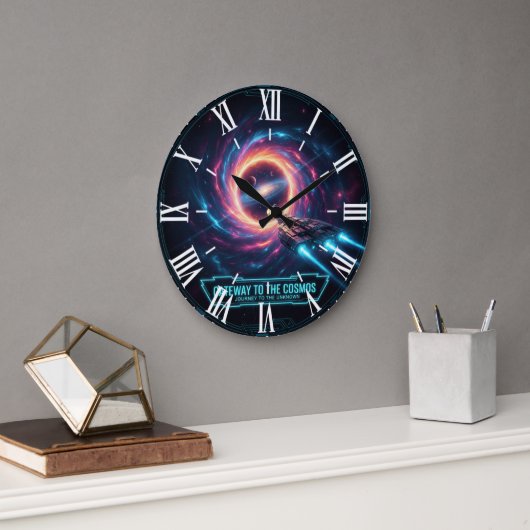 Galaxy Space Wall Clock Sci-Fi Decor Große Wanduhr (Büro)