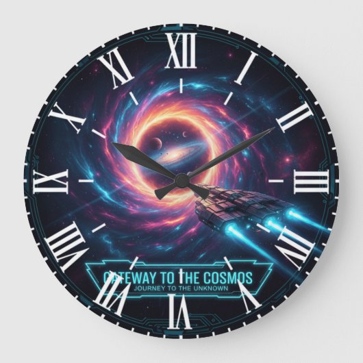 Galaxy Space Wall Clock Sci-Fi Decor Große Wanduhr (Vorderseite)