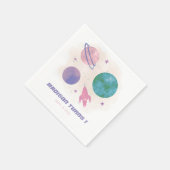 Galaxy Space Watercolor Planet Girl Serviette (Ecke)