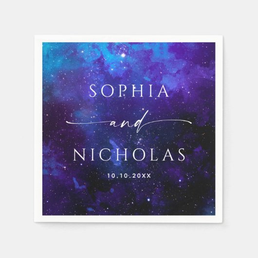 Galaxy Space Wedding | Celestial Astronomy Modern Serviette (Vorderseite)