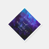 Galaxy Space Wedding | Celestial Astronomy Modern Serviette (Ecke)