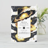 Galaxy Space zum Geburtstag Einladung (Stehend Vorderseite)