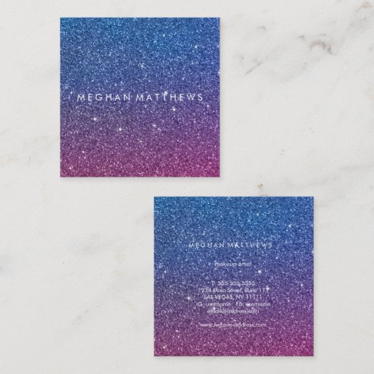 Galaxy Sparkle Beauty Stylist Quadratische Visitenkarte (Vorne/Hinten)