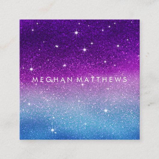 Galaxy Sparkle Beauty Stylist Quadratische Visitenkarte (Vorderseite)