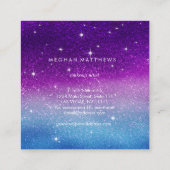 Galaxy Sparkle Beauty Stylist Quadratische Visitenkarte (Rückseite)