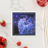 Galaxy Sparkle Blue Unicorn Serviette (Beispiel)