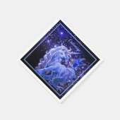 Galaxy Sparkle Blue Unicorn Serviette (Ecke)