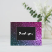 Galaxy Sparkle Glam Chic Modern Wedding Glitzer Postkarte (Stehend Vorderseite)