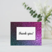 Galaxy Sparkle Glam Chic Modern Wedding Glitzer Postkarte (Stehend Vorderseite)