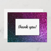 Galaxy Sparkle Glam Chic Modern Wedding Glitzer Postkarte (Vorne/Hinten)