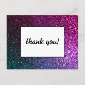 Galaxy Sparkle Glam Chic Modern Wedding Glitzer Postkarte (Vorderseite)