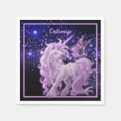 Galaxy Sparkle Pink Unicorn Serviette (Vorderseite)