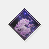 Galaxy Sparkle Pink Unicorn Serviette (Ecke)