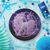 Galaxy Sparkle Rosa Unicorn Pappteller (Party)
