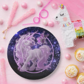 Galaxy Sparkle Rosa Unicorn Pappteller (Party)