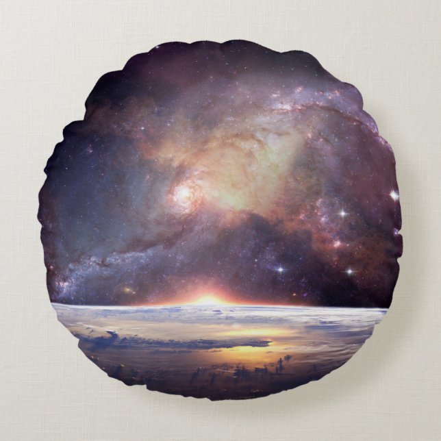 Galaxy star infinity cosmos dark rundes kissen (Vorderseite)
