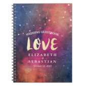 Galaxy Star Nebula Constellation Wedding Guestbook Notizblock (Vorderseite)