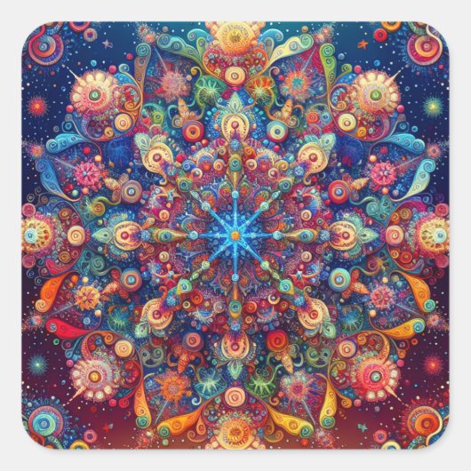 GALAXY STAR QUADRATISCHER AUFKLEBER (Vorderseite)
