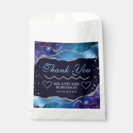 Galaxy Star Silver Glitzer Agate Wedding Geschenktütchen