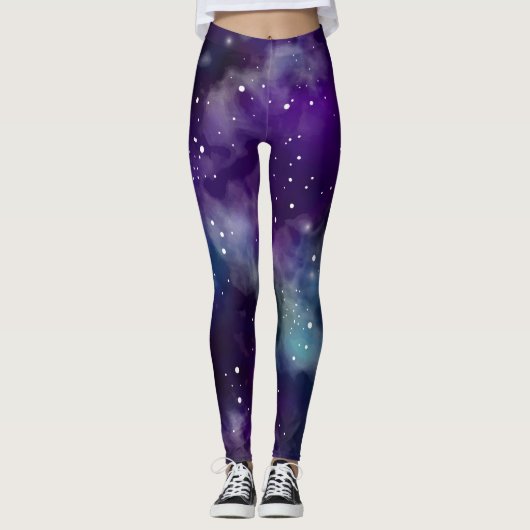 Galaxy Star Universum Himmelskunst Leggings (Vorderseite)