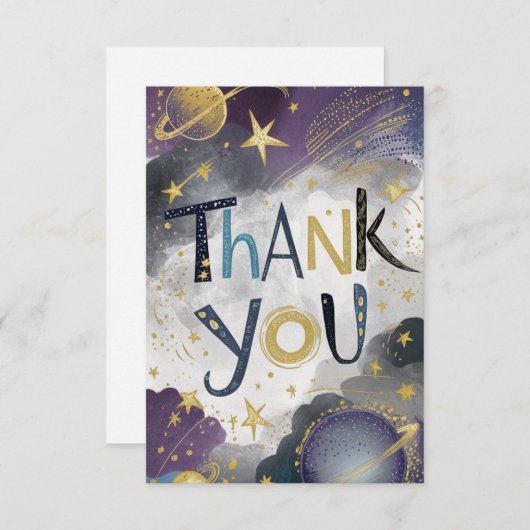 Galaxy Starry Meteor Celestial Dankeskarte (Vorne/Hinten)